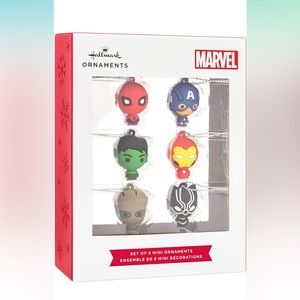 NIB Hallmark Marvel Super Heroes Miniature Christmas Ornaments, Set of 6